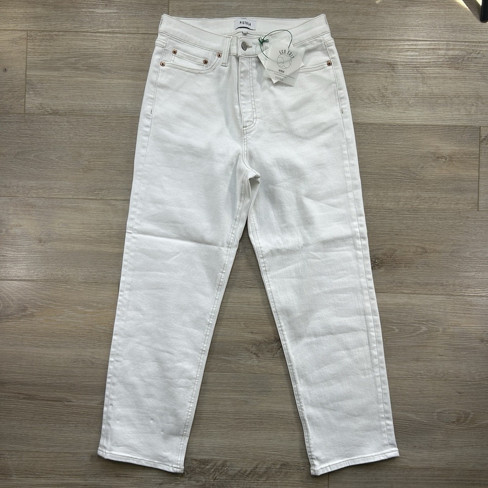 Pistola NWT Monroe Crop High Rise Cigarette Jean Size 30 Denim Straight Leg - Picture 2 of 13